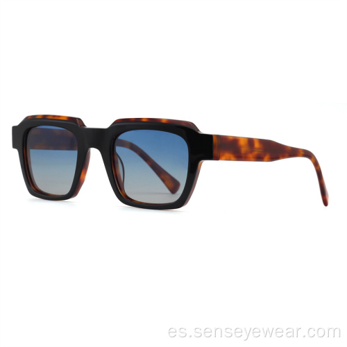 Gafas de sol polarizadas de acetato de moda vintage para hombres